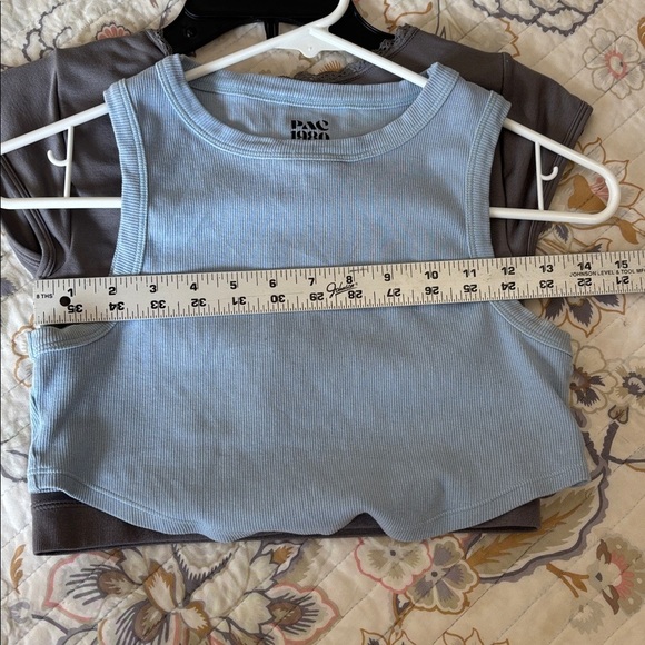 Blue and Gray Crop Tops - Picture 10 of 11